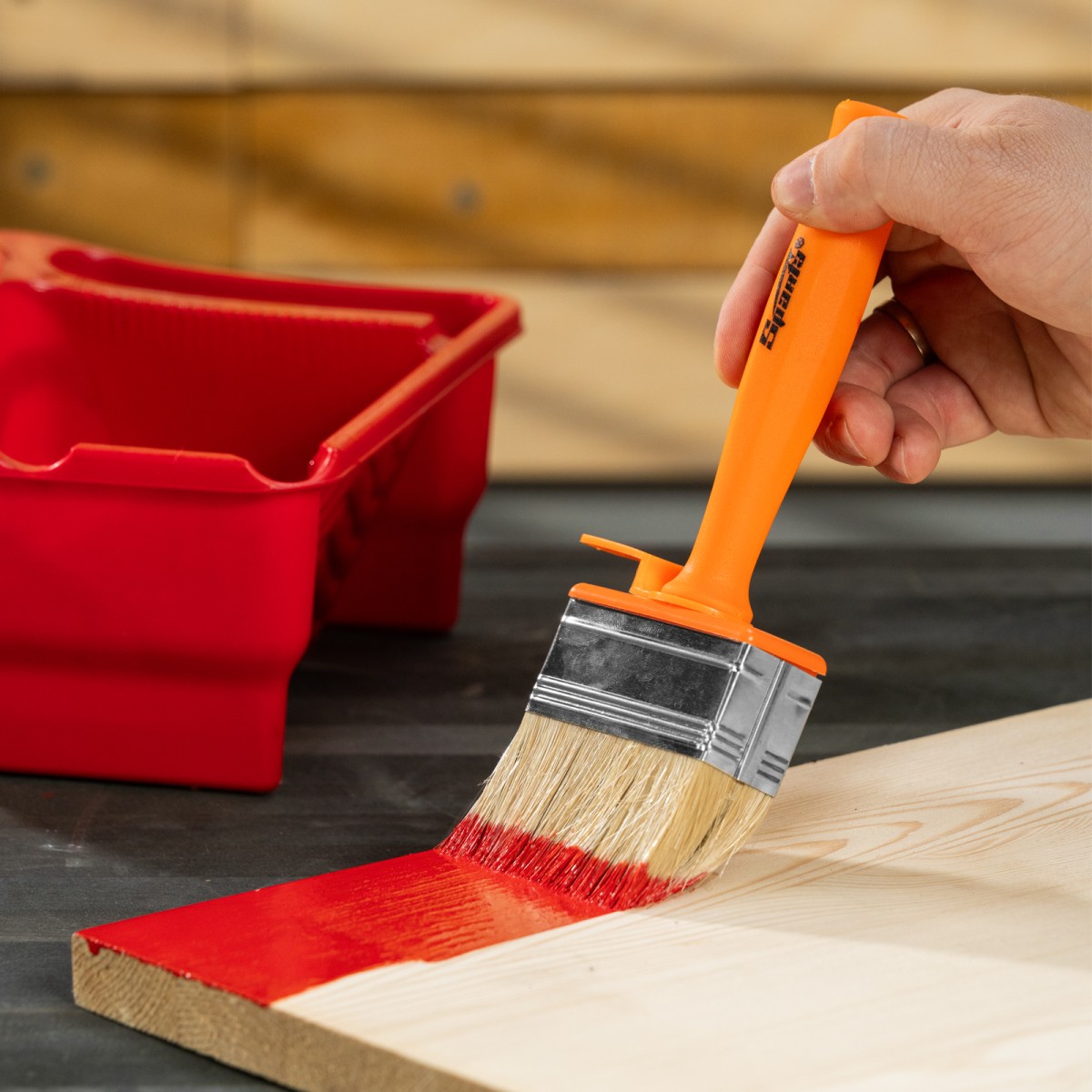 картинка Кисть-ракля, 30х70 мм, натуральная щетина, пластмассовый корпус, пластмассовая ручка Sparta