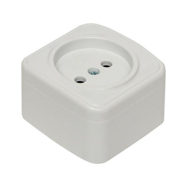 картинка Розетка 1-м ОП Минск 10А IP20 без заземл. бел. Basic EKF EGR10-022-10
