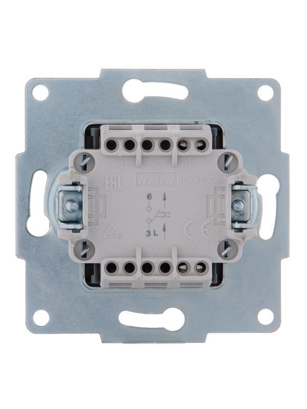 Механизм кнопки звонка 1-кл. 1п СП Karina 10А IP20 бел. LEZARD 707-0288-103