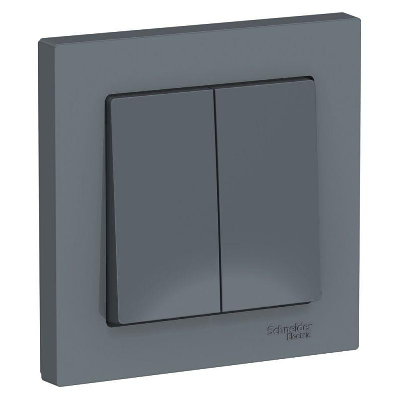 картинка Выключатель 2-кл. СП AtlasDesign 10А IP20 (сх. 5) 10AX в сборе грифель SE ATN000752