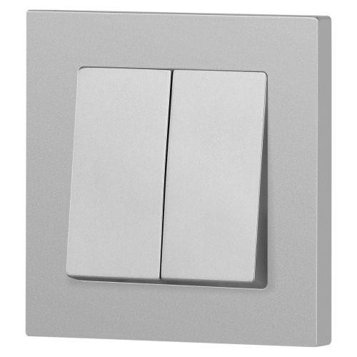 картинка Переключатель 2-кл. СП Accent 6-107-03 10А IP20 250В AL/CU алюм. Intro Б0063560