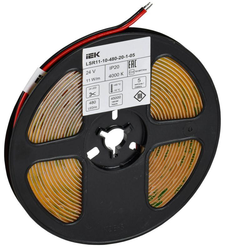 картинка Лента светодиодная COB-480LED 11Вт/м IP20 8мм 24В 4000К (уп.5м) IEK LSR11-10-480-20-1-05