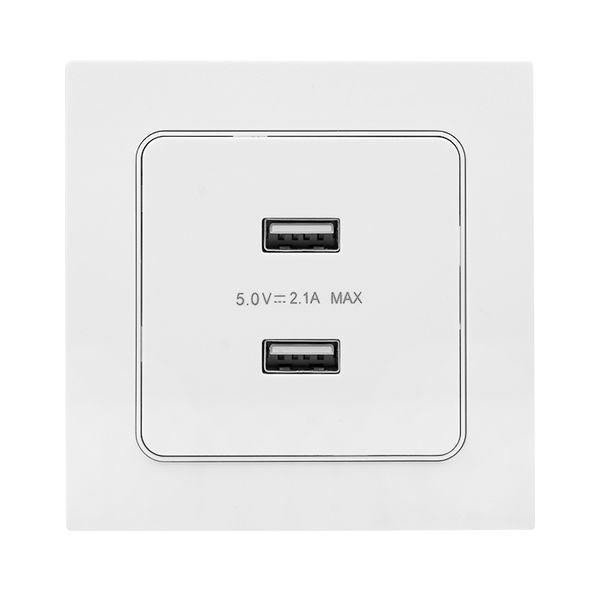 картинка Розетка USB 2-м Стокгольм 2.1А механизм бел. PROxima EKF EYR16-028-10-2USB