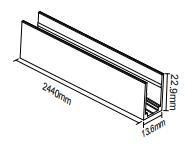 Комплект монтажного накладного профиля 2440х13х23 для ленты NEON 1120 HB VARTON V4-NS-00.0047.STR-0009