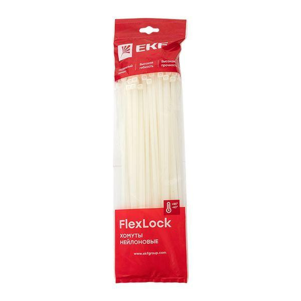 картинка Хомут P6.6 7.6х300 FlexLock стандартный бел. (уп.100шт) PROxima EKF plc-fl-ctsw-7.6x300