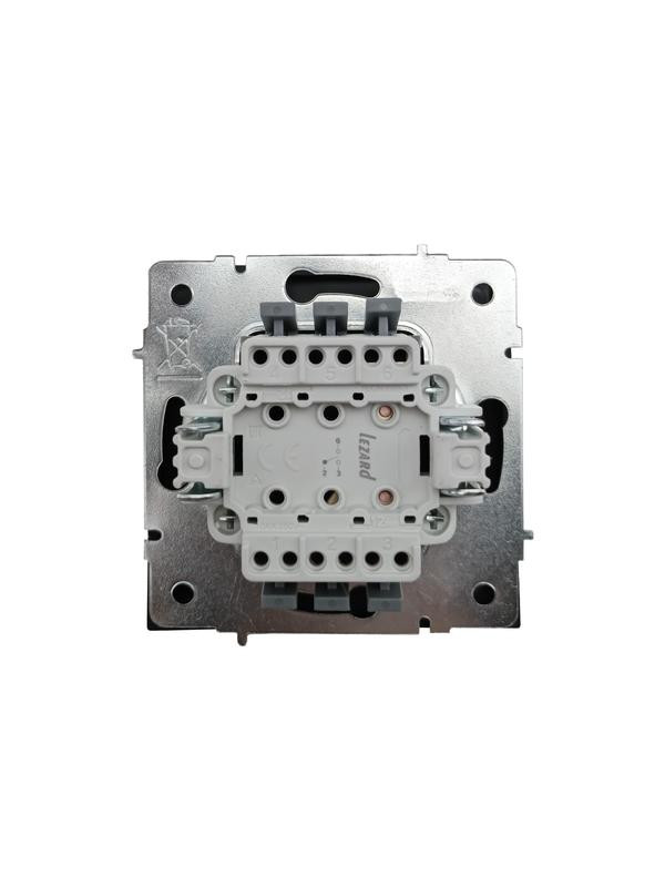 картинка Выключатель проходной 1-кл. СП ZIMA IP20 10А безвинт. зажим черн. бархат LEZARD 704-4288-105QC