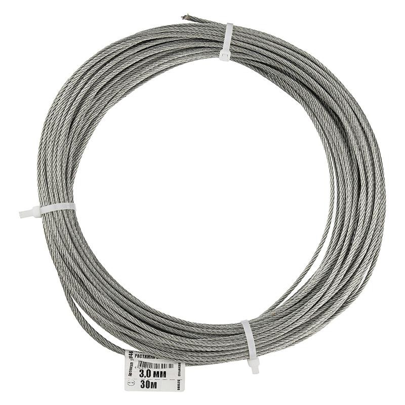 Трос для растяжки 3.0мм DIN 3055 стальной (уп.30м) Tech-Krep/Zitar 127846
