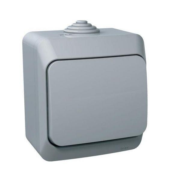 картинка Переключатель проходной 1-кл. ОП Этюд 10А IP44 10AX сер. SE BA10-046C