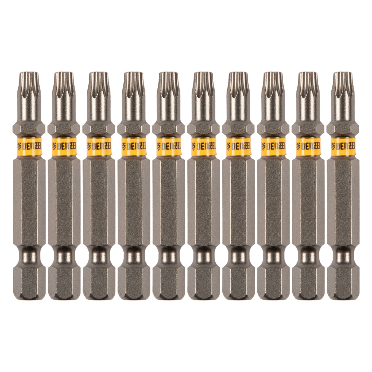 Бита TX 25х50, сталь S2, шестигранный профиль, 10 шт. Е 6,3 Denzel
