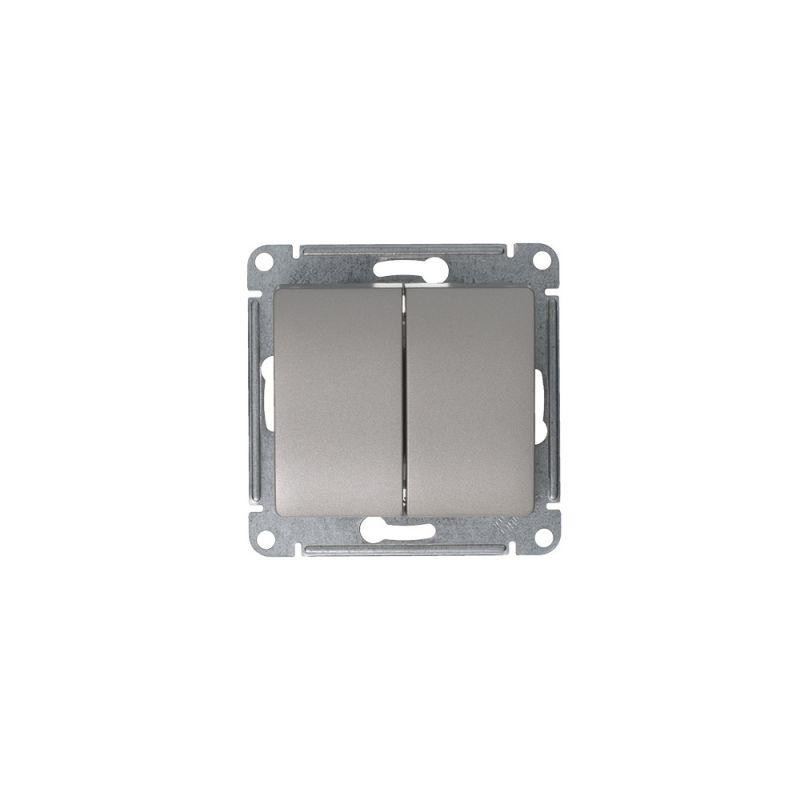 картинка Выключатель 2-кл. СП Glossa 10А IP20 (сх. 5) 10AX механизм платина SE GSL001251
