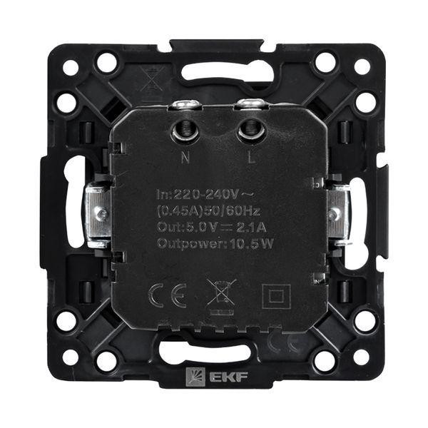 картинка Розетка USB 2-м Стокгольм 2.1А механизм черн. PROxima EKF EZR16-028-10-2USB