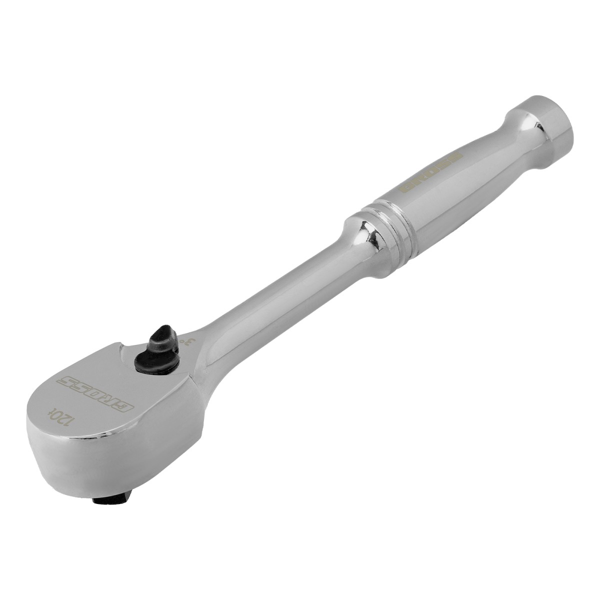 Ключ-трещотка 1/4", CrV, 120 зубьев, цельнометаллический, хром Gross