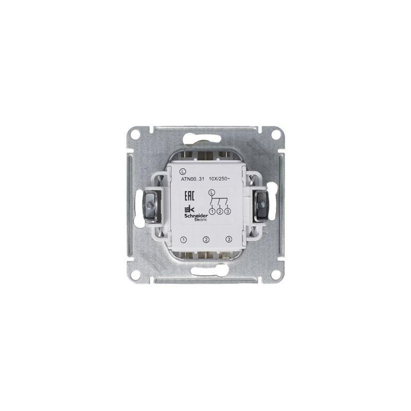 картинка Выключатель 3-кл. СП AtlasDesign 10А IP20 (сх. 1+1+1) 10AX механизм алюм. SE ATN000331