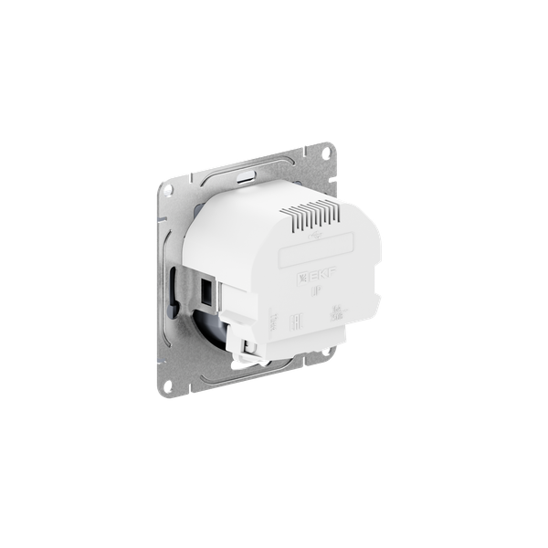 картинка Розетка СП Эпика 16А с 2 USB-A+С с заземл. защ. шторки механизм алюм. EKF UP1-SOA-111-USBA+USBC