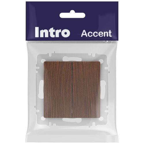 картинка Переключатель 2-кл. СП Accent 6-107-10 10А IP20 250В AL/CU венге Intro Б0063574