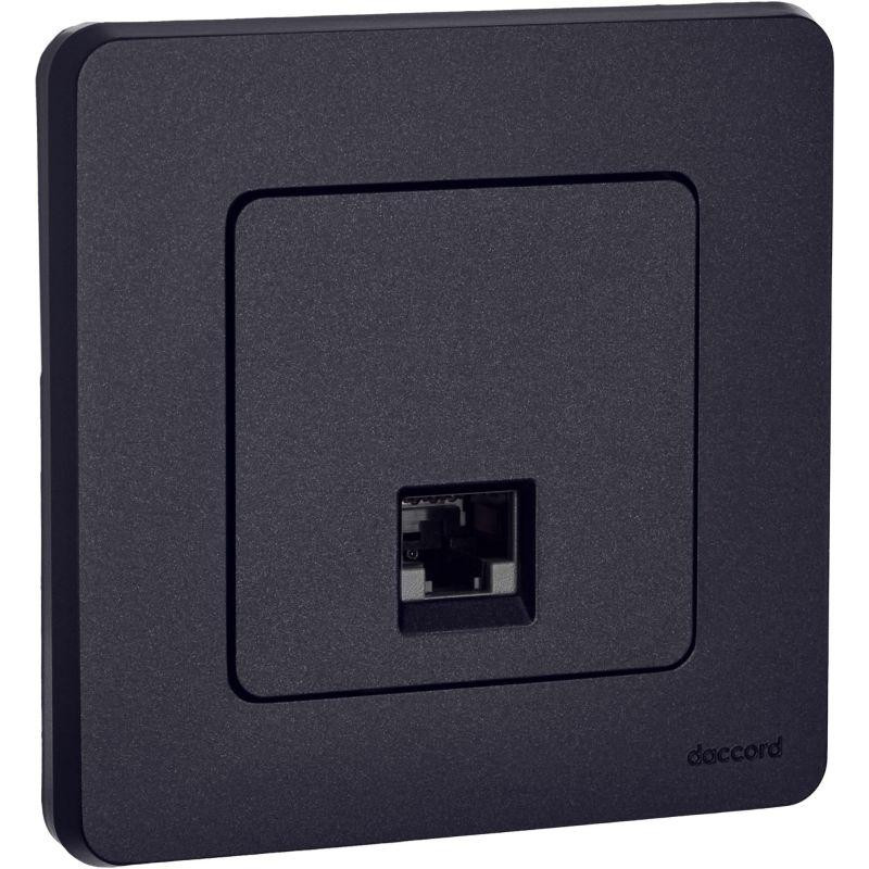 картинка Розетка компьютерная Inspiria RJ45 кат.6 UTP механизм антрацит IEK 673833