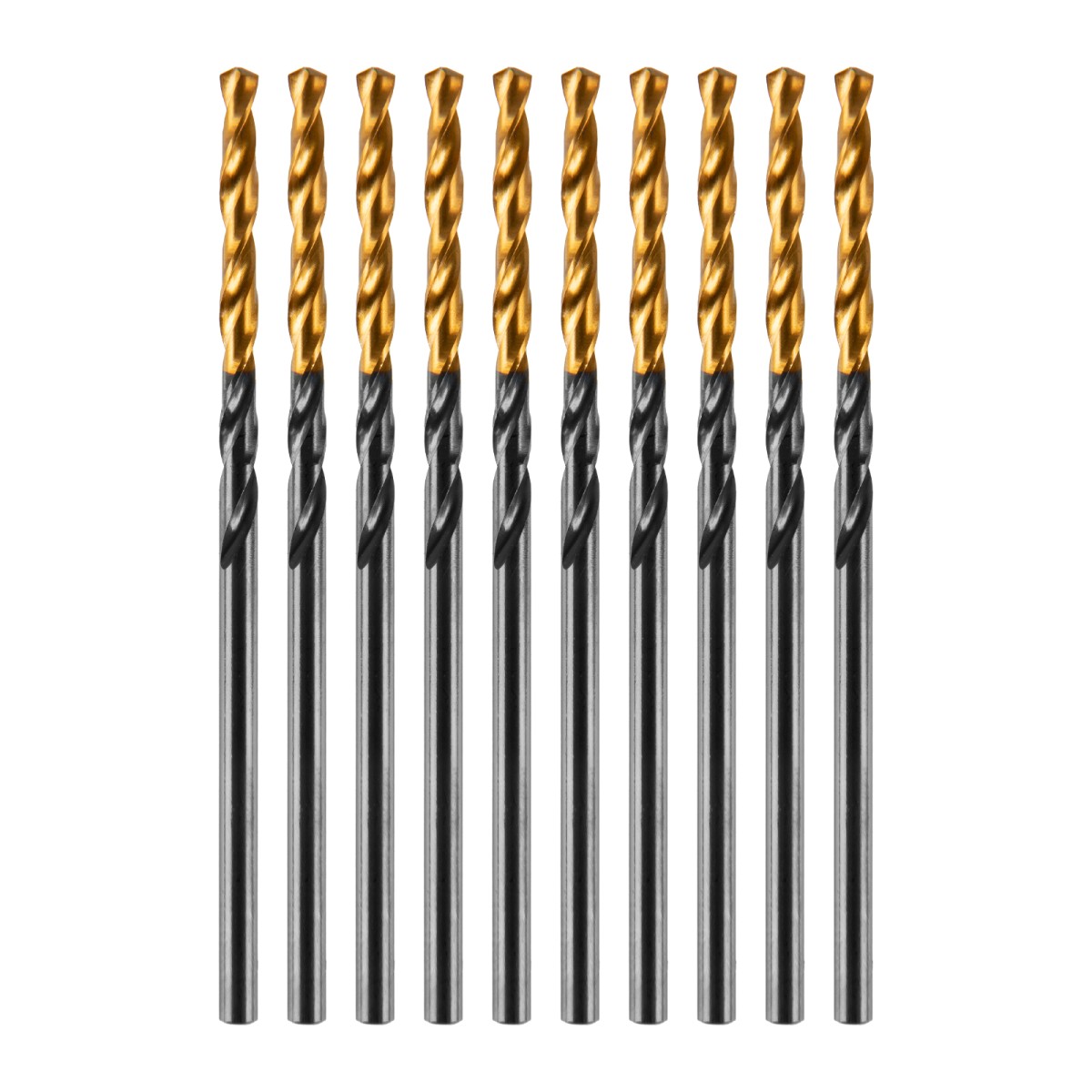 Сверло по металлу, 2 мм, HSS-Tin, Golden Tip, 10 шт. Denzel