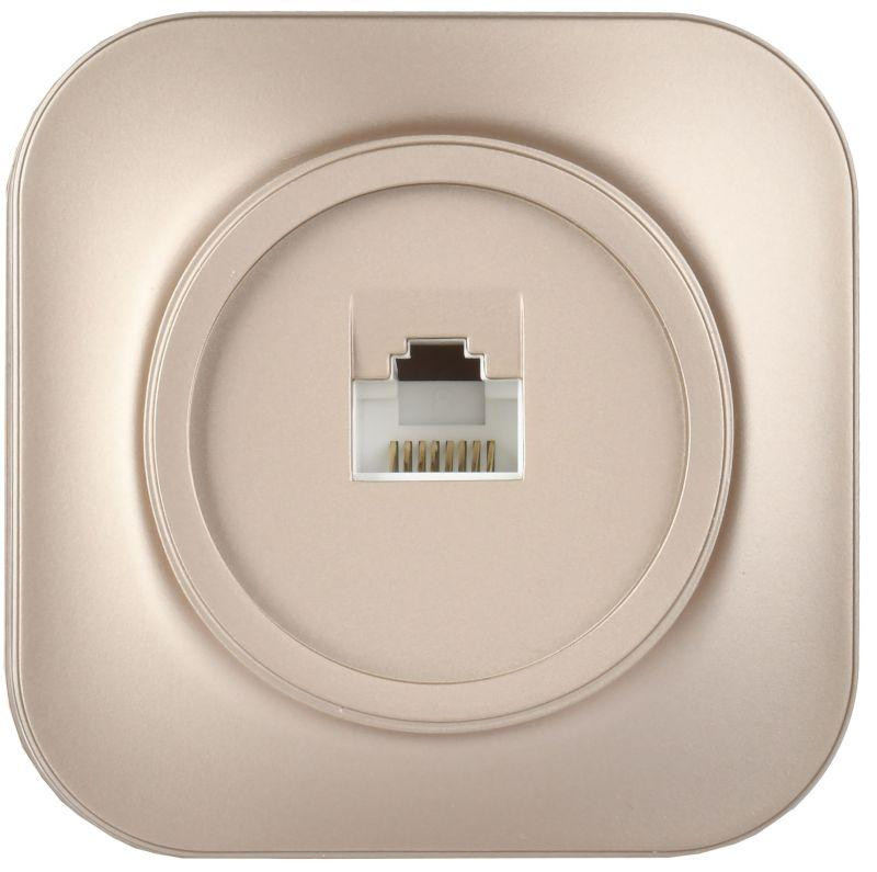 Розетка компьютерная ОП RJ45 кат.5E GLORY РК10-ХШм шампань матов. IEK EKH10-K37M