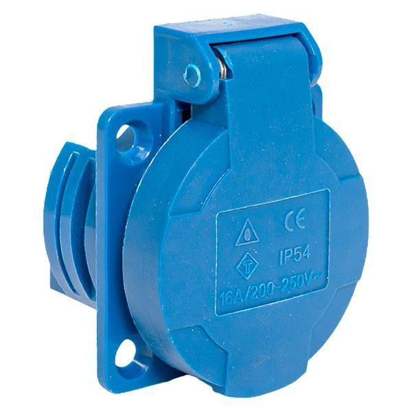 картинка Розетка панельная 112 скрытая 2P+PЕ 16А 220В IP44 с защ. крышкой EKF ps-112-16-220
