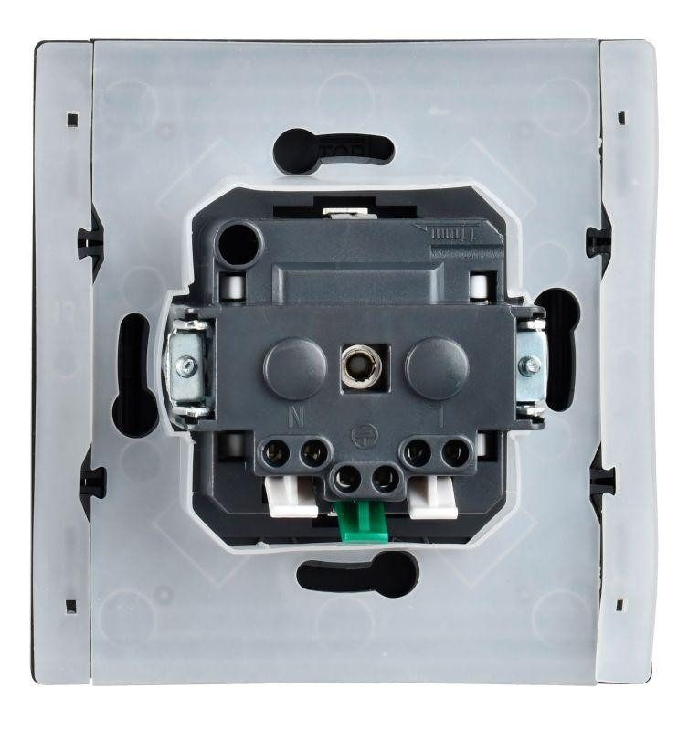 картинка Розетка СП FORTE&PIANO16А IP44 FP119 с заземл. защ. шторки с крышкой безвинт. крепл. черн. IEK FP-R16-16-1-44-K02