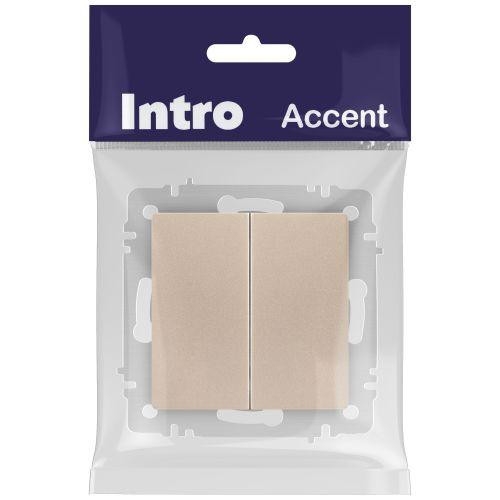 картинка Переключатель 2-кл. СП Accent 6-107-04 10А IP20 250В AL/CU шампань Intro Б0063562