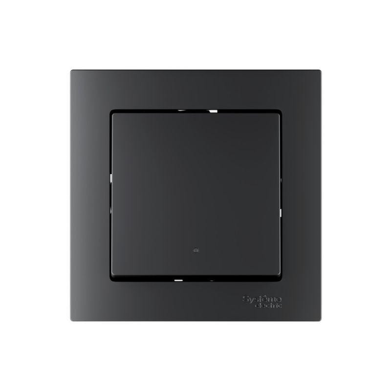 картинка Выключатель 1-кл. AtlasDesign Smart 10А (сх. 1) L+N с подсветкой Zigbee механизм карбон SE ATN001013Z