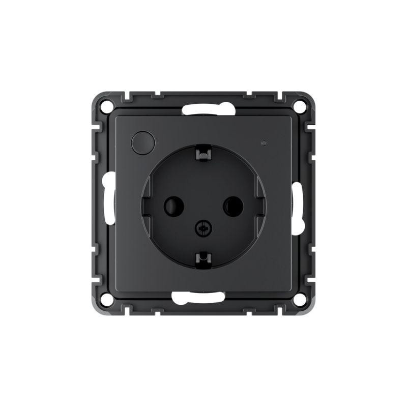 картинка Розетка AtlasDesign Smart 16А L+N с заземл. защ. шторки Zigbee механизм карбон SE ATN001045Z