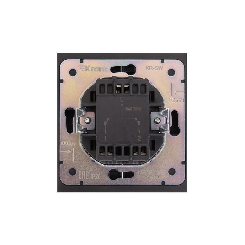 картинка Переключатель проходной 2-кл. СП STRONG 10А антрацит Kranz KR-78-0709-5