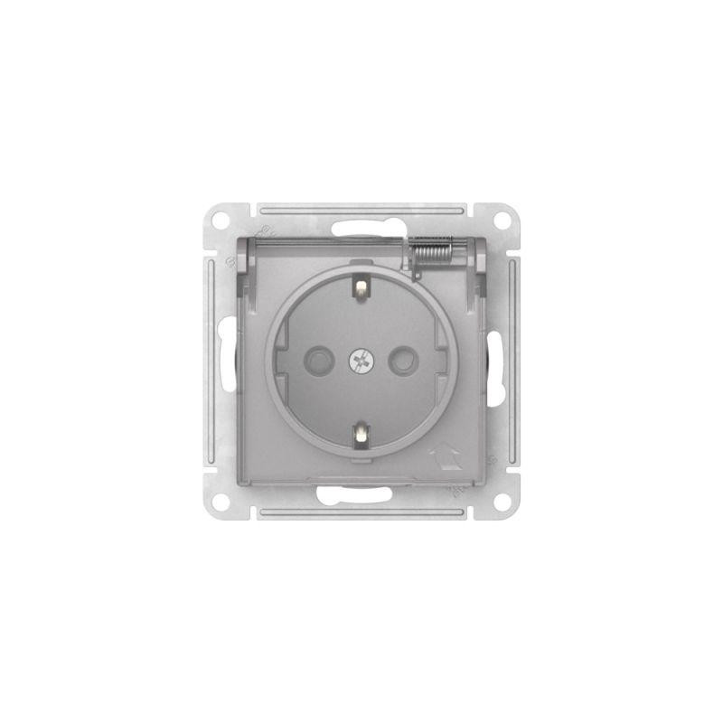 картинка Розетка AtlasDesign Aqua 16А IP44 с заземл. защ. шторки с прозр. крышкой быстрозажим. клем. механизм алюм. SE ATN440346S