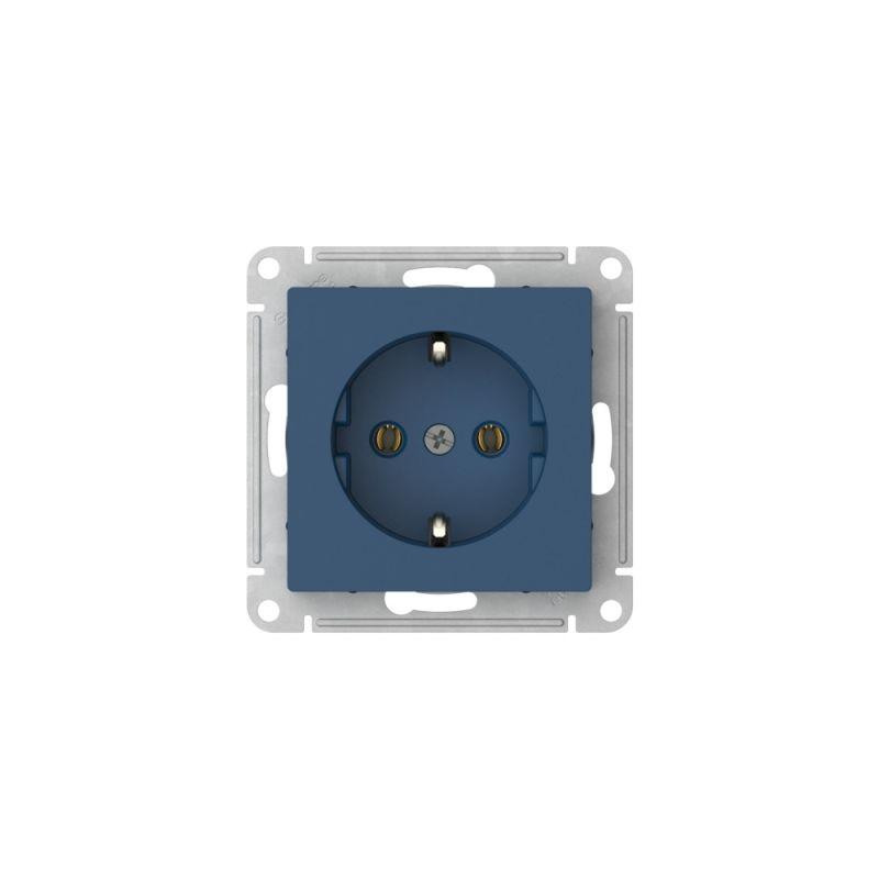 картинка Розетка AtlasDesign 16А с заземл. быстрозажим. клем. механизм аквамарин SE ATN001143S