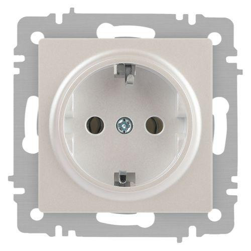 Розетка 1-м СП Accent 6-202-06 16А IP20 250В 2P+E Schuko перламутр. Intro Б0063695