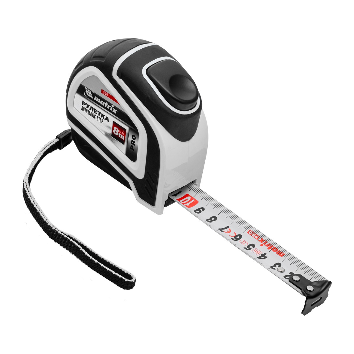 картинка Рулетка Autostop,8 м х 25 мм,двухкомпонентный корпус,автоматическая фиксация,Pro Matrix