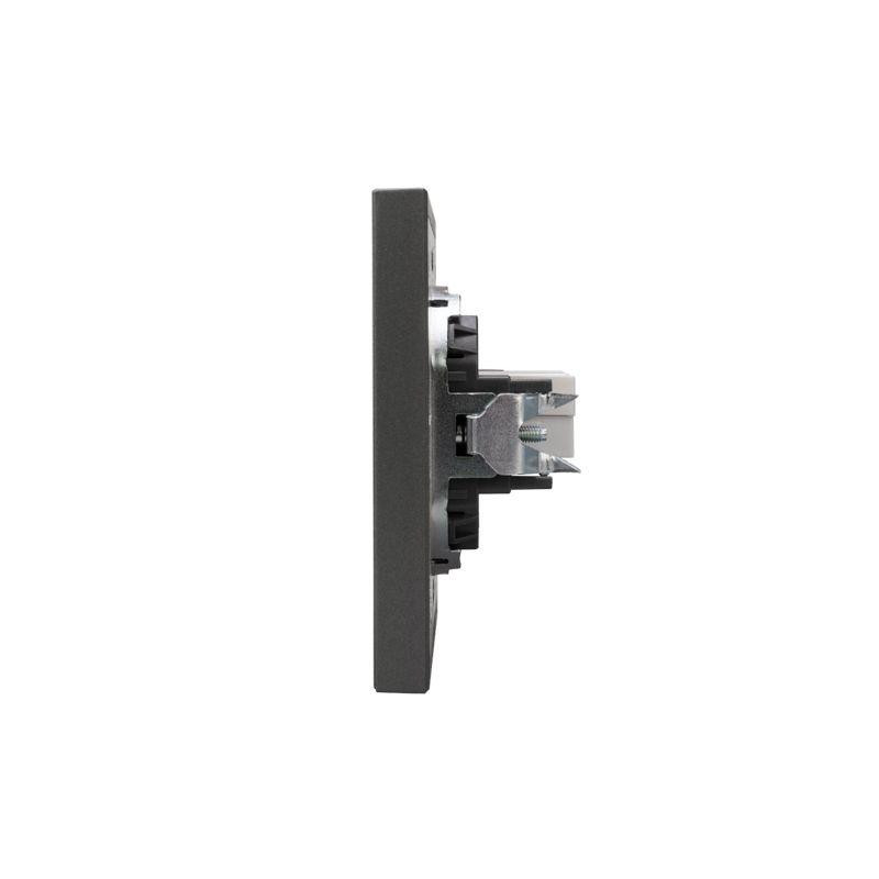 Розетка компьютерная СП STRONG MIELE RJ45 кат.6 графит Kranz KR-78-0724-6