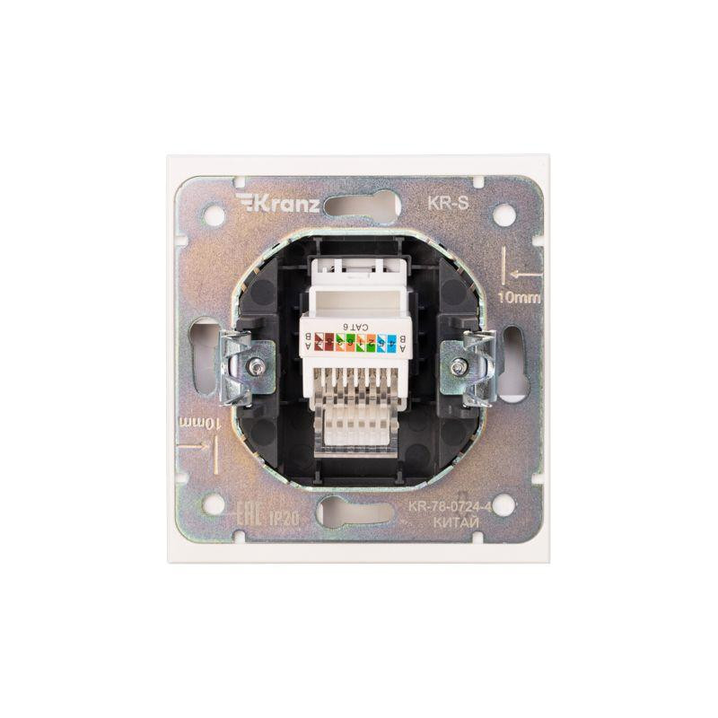 Розетка компьютерная СП STRONG MIELE RJ45 кат.6 жемчуг Kranz KR-78-0724-4
