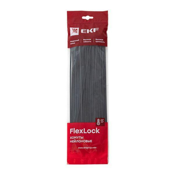 картинка Хомут P6.6 3.6х370 FlexLock стандартный черн. (уп.100шт) PROxima EKF plc-fl-ctsb-3.6x370