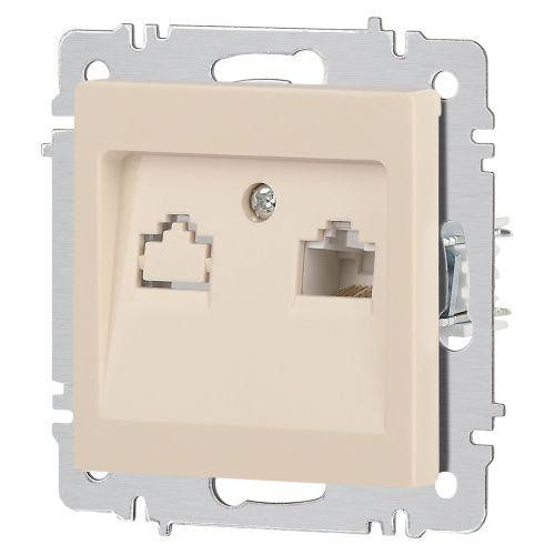 картинка Розетка компьютерная 1-м СП Accent 6-303-02 RJ45 IP20 сл. кость Intro Б0063627
