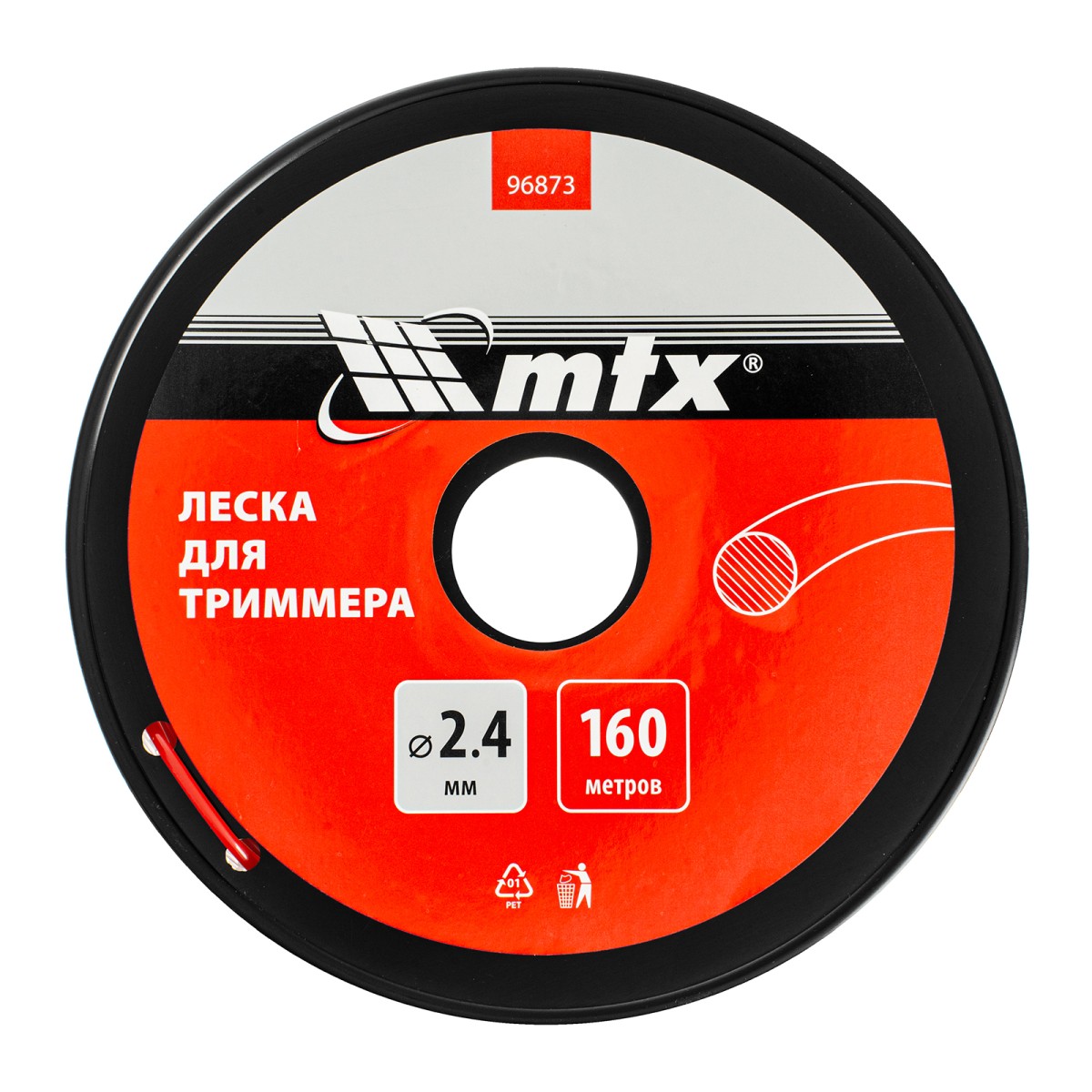 картинка Леска для триммера круглая 2,4 мм х 160 м, на катушке MTX