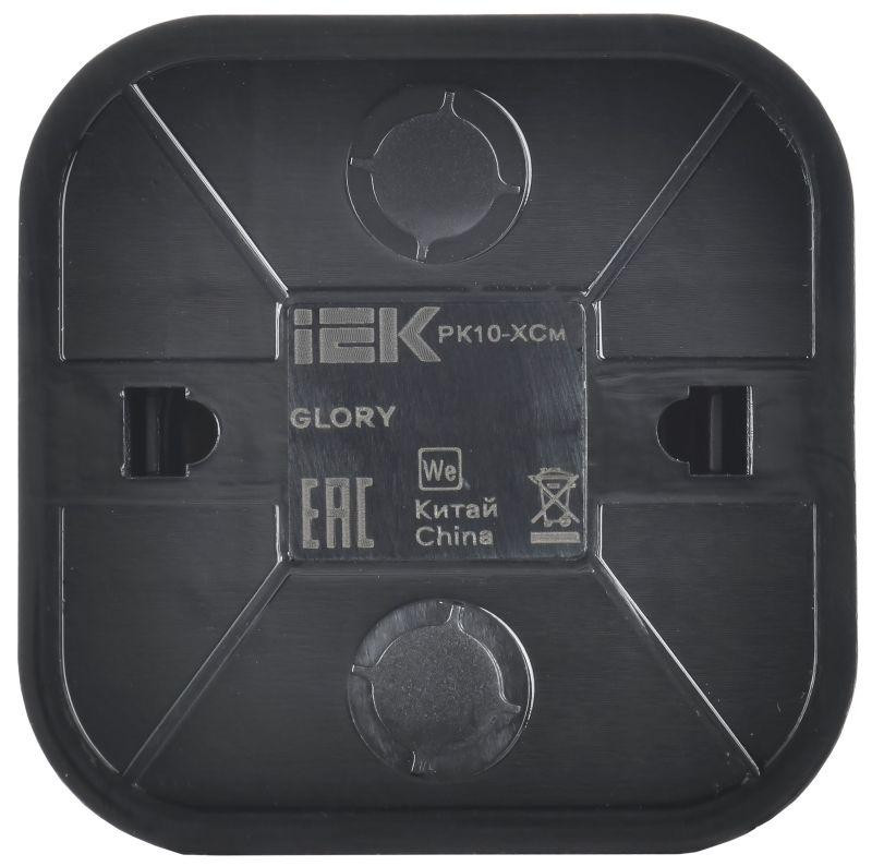 Розетка компьютерная ОП RJ45 кат.5E GLORY РК10-ХСм сталь матов. IEK EKH10-K46M