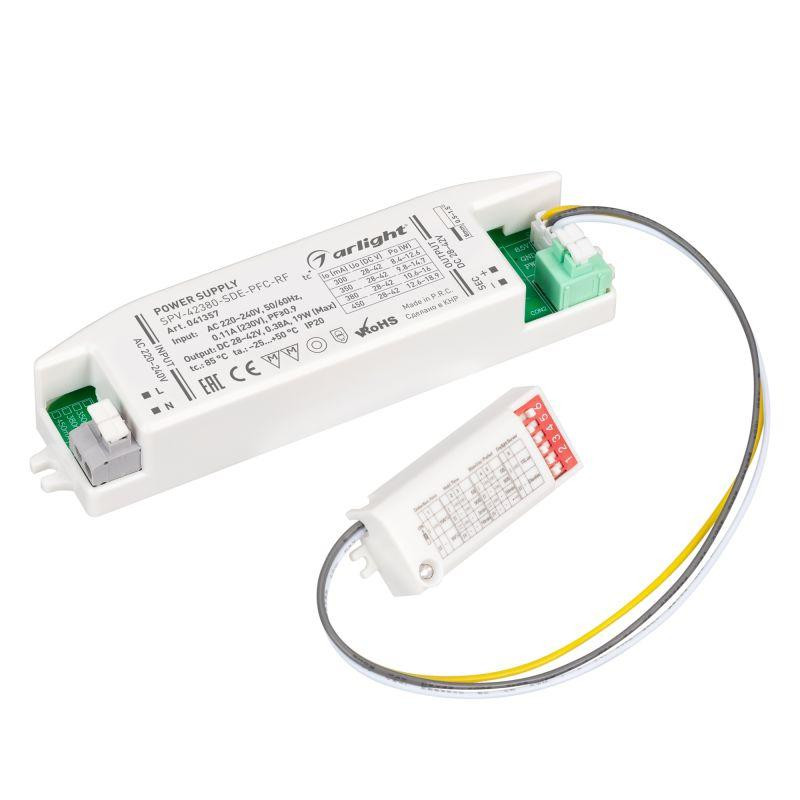 Блок питания SPV-42380-SDE-PFC 28-42В 380мА 19Вт 5.8ГГц IP20 пластик Arlight 041357