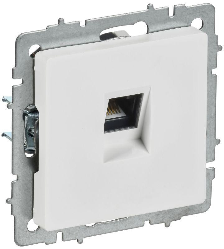 картинка Розетка компьютерная СП BRITE РК10-БрАБ RJ45 кат.5E механизм арктич. бел. IEK BR-K10-1-K91