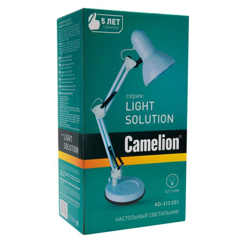 Светильник KD-313 настол. база 230В 60Вт E27 бел. Camelion 13639