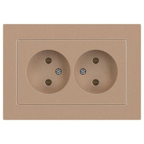 Розетка 2-м СП Accent 6-204-04 16А IP20 250В 2P AL/CU шампань Intro Б0063462
