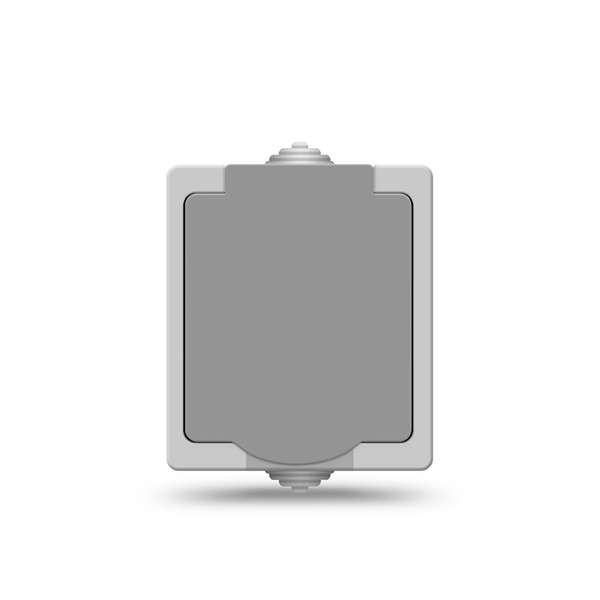 Розетка Аллегро с заземл. защ. шторки с крышкой IP54 сер. UNIVersal 1282