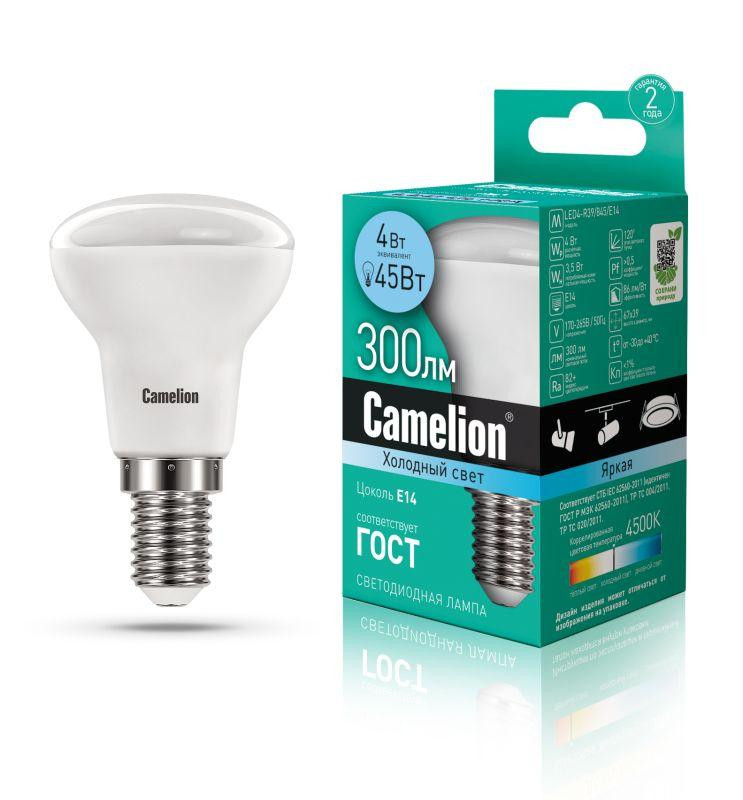 картинка Лампа светодиодная LED4-R39/845/E14 4Вт 220В Camelion 13354