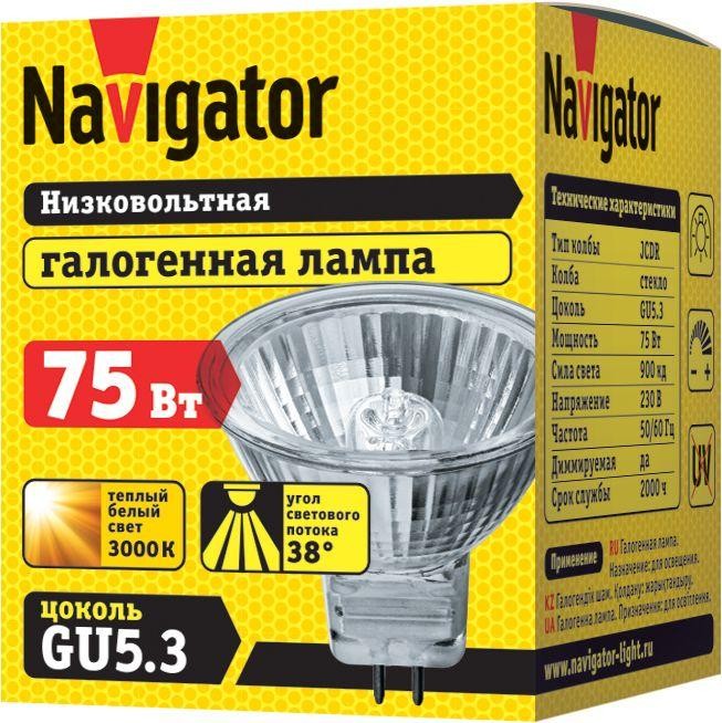 картинка Лампа галогенная 94 207 JCDR 75Вт GU5.3 230В 2000h Navigator 94207