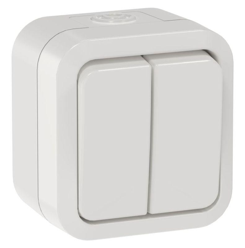 Выключатель 2-кл. ОП TORS 10А IP55 TS305 бел. IEK TS-V20-0-10-55-K01