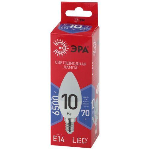 картинка Лампа светодиодная RED LINE LED B35-10W-865-E14 R 10Вт B35 свеча 6500К холод. бел. E14 Эра Б0045337