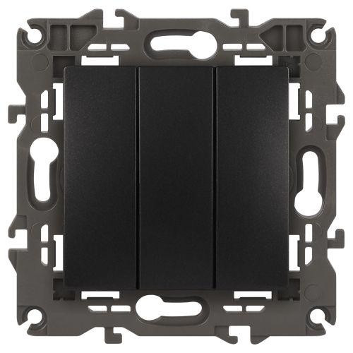 Выключатель 3-кл. СП Elegance 14-1107-05 10А IP20 250В 10AX механизм антрацит Эра Б0034254