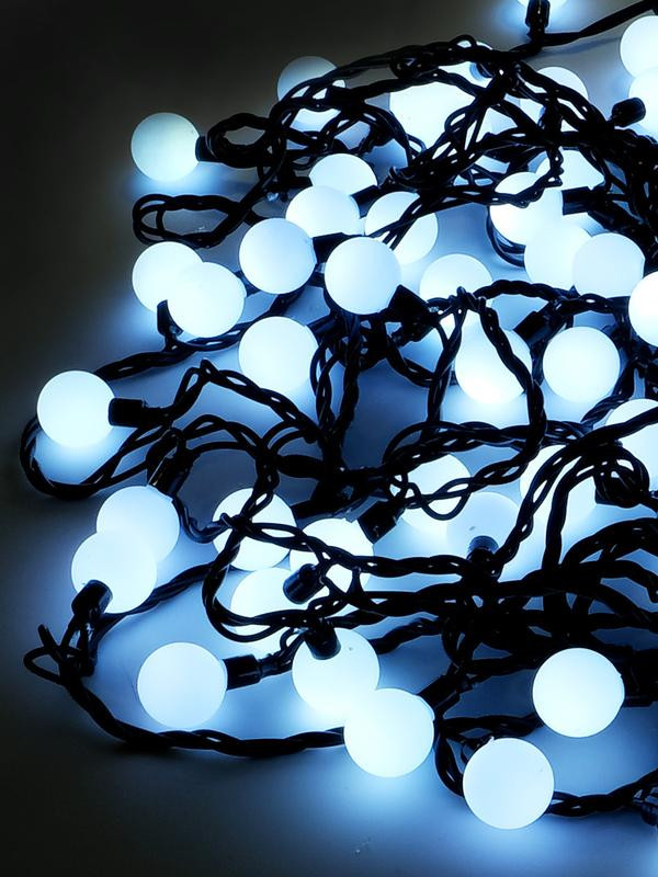 Гирлянда светодиодная "Матовые шарики" OLDBL100-W-E 12м 100LED бел. SHlights OLDBL100-W-E