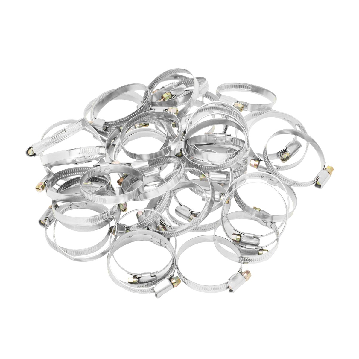 Хомуты металлические, Стандартное болтовое крепление 40-60 мм, 50 штук в упаковке, ширина 9 мм Сибртех